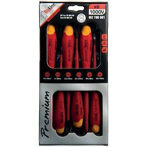 Kit 6 tournevis isolés 1000V Bizline i-SLIM – Plat & Pozidriv