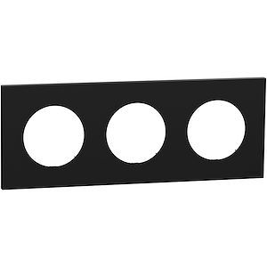 Schneider Odace - plaque de finition 3 postes - couleur Noir onyx