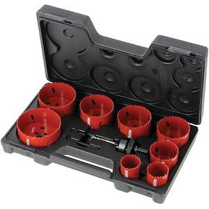Coffret 8 scies cloches HSS cobalt 8% – Ø 38 à 86 mm – Bizline