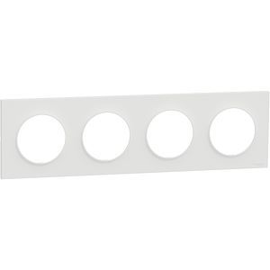 Schneider Odace Origine - plaque de finition 4 postes - couleur blanc