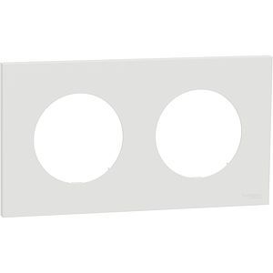 Schneider Odace - plaque de finition 2 postes - couleur Blanc craie