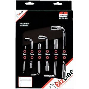Jeu de 6 clés à pipe débouchées 12 pans Bizline – 6 à 17 mm