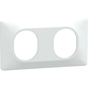 Schneider Ovalis - Plaque de finition - 2 postes Horizontal - entraxe 71 mm - Blanc