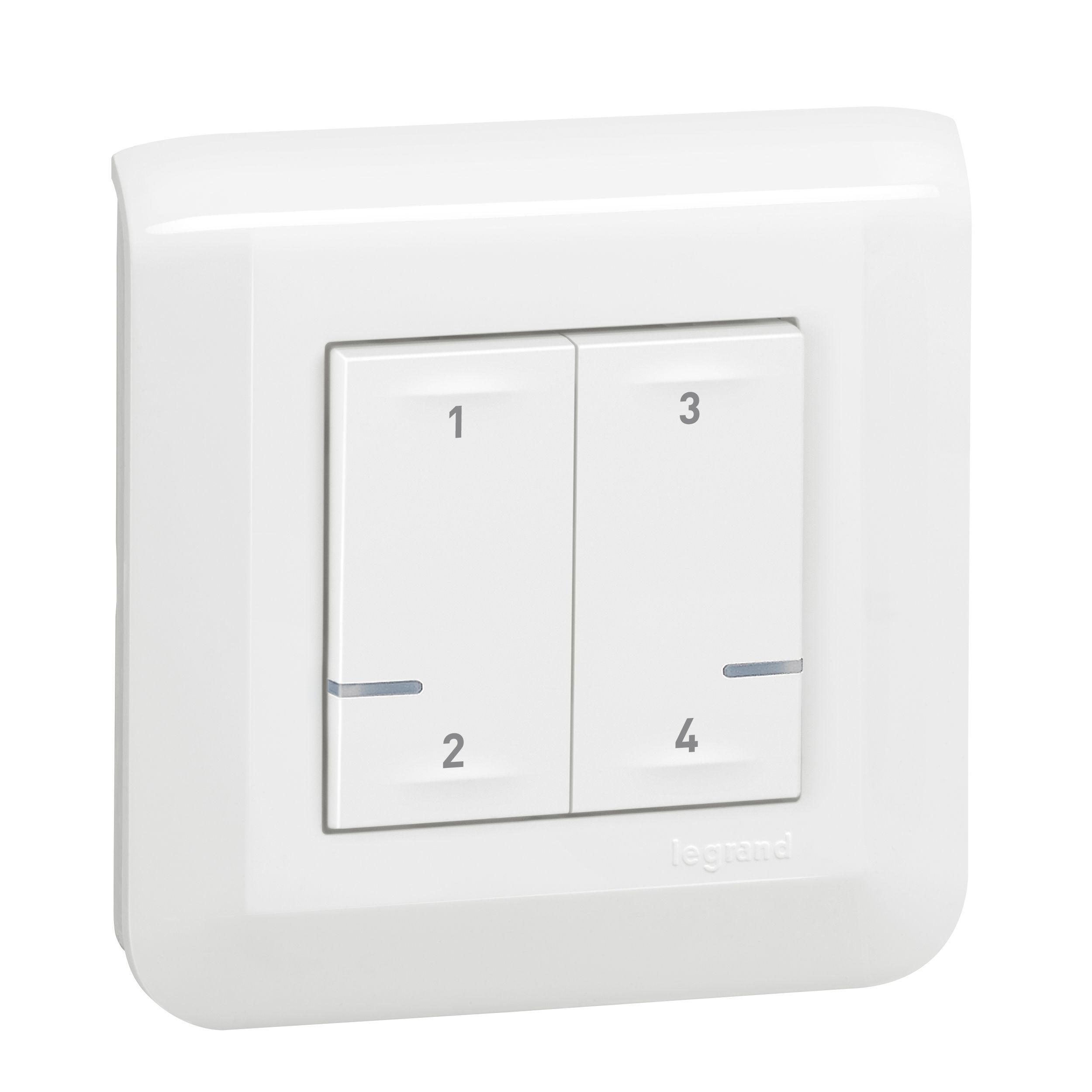 Commande sans fils 4 scénarios Mosaic with Netatmo sans plaque blanc
