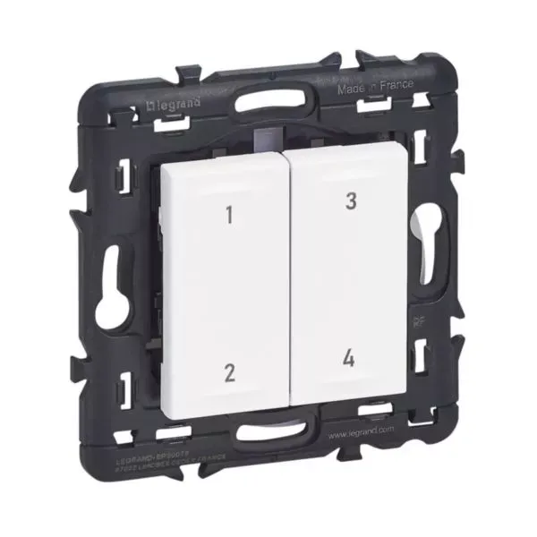 Commande 4 scénarios sans fil sans pile Legrand Mosaic with Netatmo