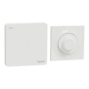 Schneider Wiser - Kit éclairage- variateur rotatif odace + passerelle + plaque styl blc 1P